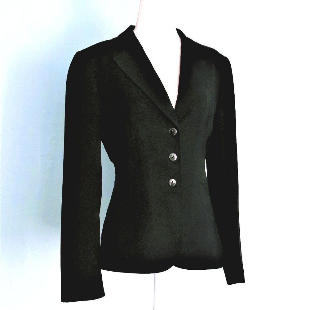 TAHARI Flattering Sleek Black Blazer, Fitted